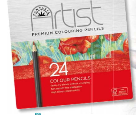 Σετ με χρωματιστά μολύβια Μatite Artist (μεταλλικό κουτί) - 24 τεμάχια